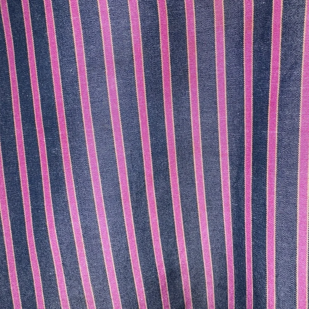 Men's Ted Baker Button Down Shirt Navy Blue‎ & Fuchsia Pinstripe Long Sleeve